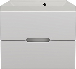 Style Line Тумба с кварцевой раковиной жасмин Матис 60 подвесная белая матовая – фотография-1